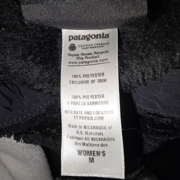 Patagonia Womens Black Re-Tool Snap-T Pullover Fuzzy Soft Fleece Jacket Medium - Picture 3 of 5